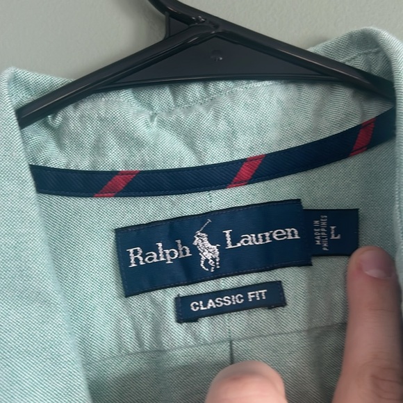 Ralph Lauren Classic Fit Light Green Button Down Shirt size L - Picture 3 of 7